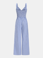 Striped Cut Out Wide Leg Cami Jumpsuit