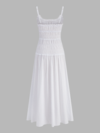 Smocked Cotton Linen Cami Maxi Dress