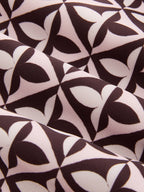 Geometric Print Cinched Waist Satin Top