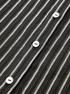 Striped Collared Sleeveless Tie Waist Midi Dress