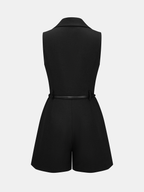 Belted Sleeveless Blazer Romper