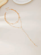 Multi Layered Pearl Drop Necklaces