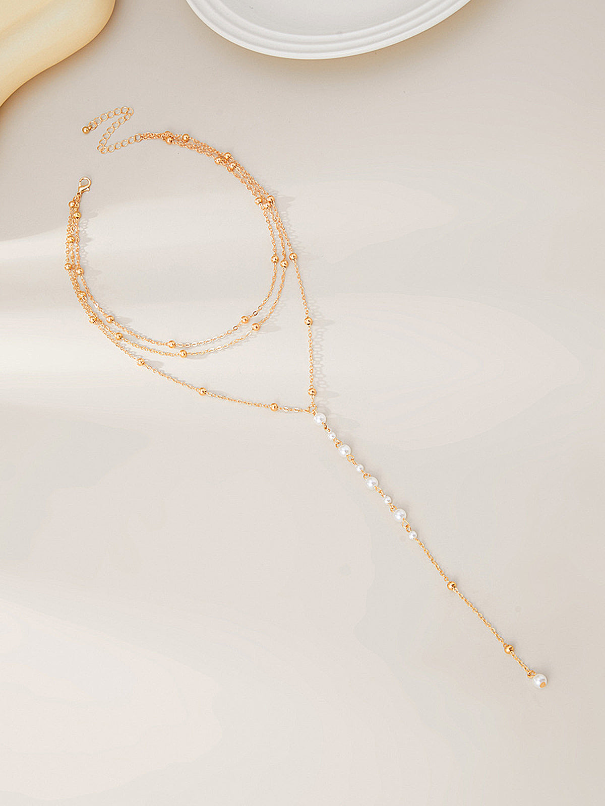 Multi Layered Pearl Drop Necklaces