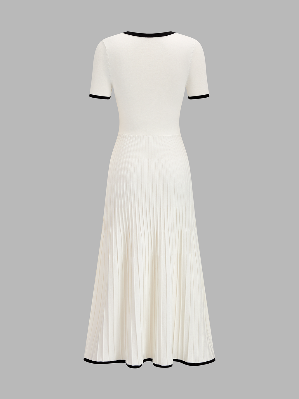 Contrast Trim Short Sleeve Knit Maxi Dress
