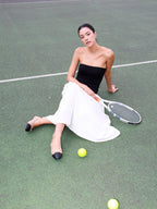 Contrast Color Tube Long Dress