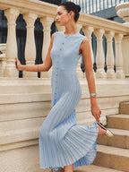Textured Cable Knit Sleeveless Maxi Dress