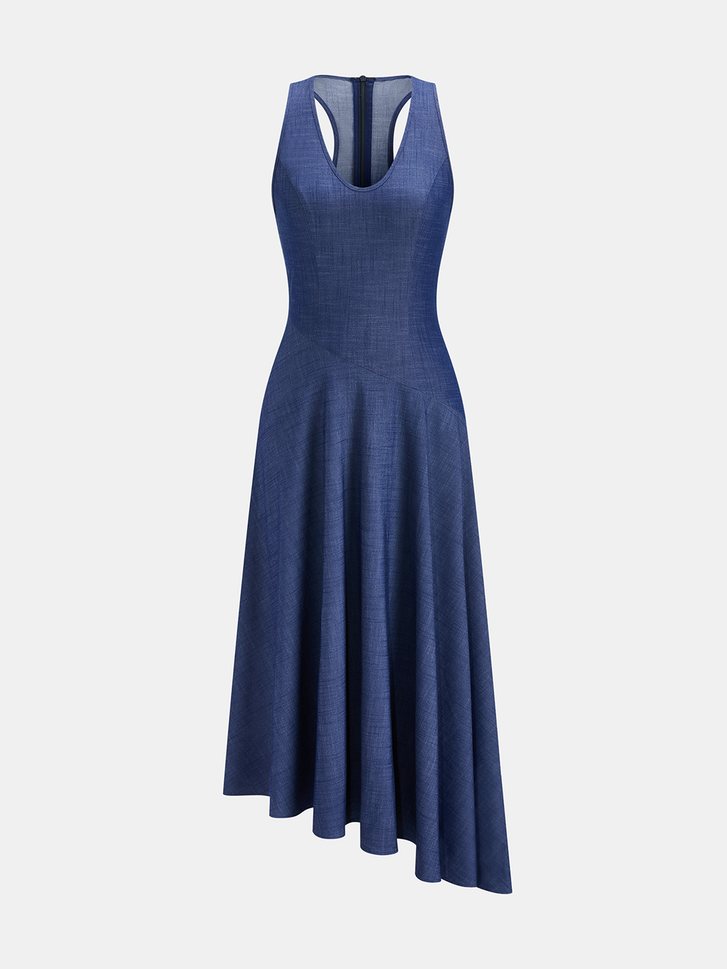 Sleeveless Asymmetric Midi Dress