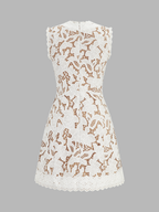 Sleeveless V Neck Lace Mini Dress