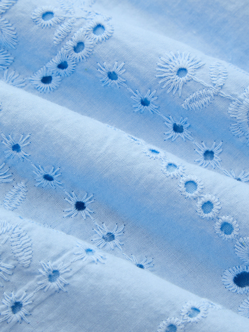 Square Neck Cotton Eyelet Embroidery Maxi Dress
