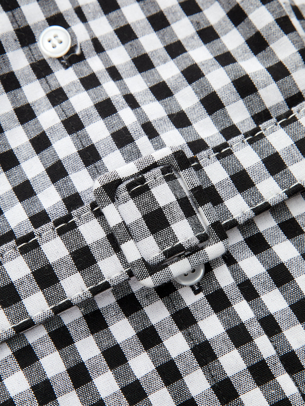 Gingham Collared Halter Belted Midi Dress