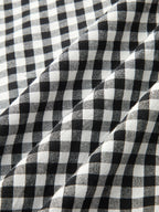 Gingham Deep V Halter Cotton Midi Dress