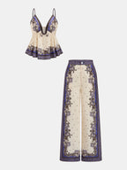 Paisley Print Cami Top & Wide Leg Pants Set