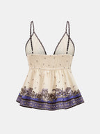 Paisley Print Cami Top & Wide Leg Pants Set