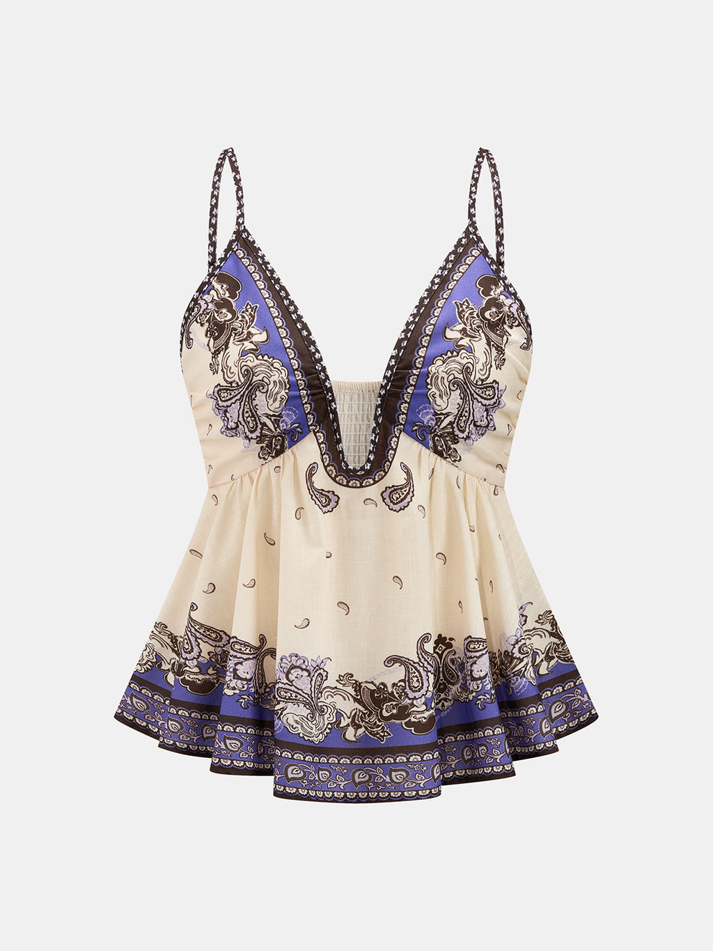 Paisley Print Cami Top & Wide Leg Pants Set