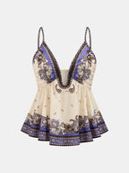 Paisley Print Cami Top & Wide Leg Pants Set