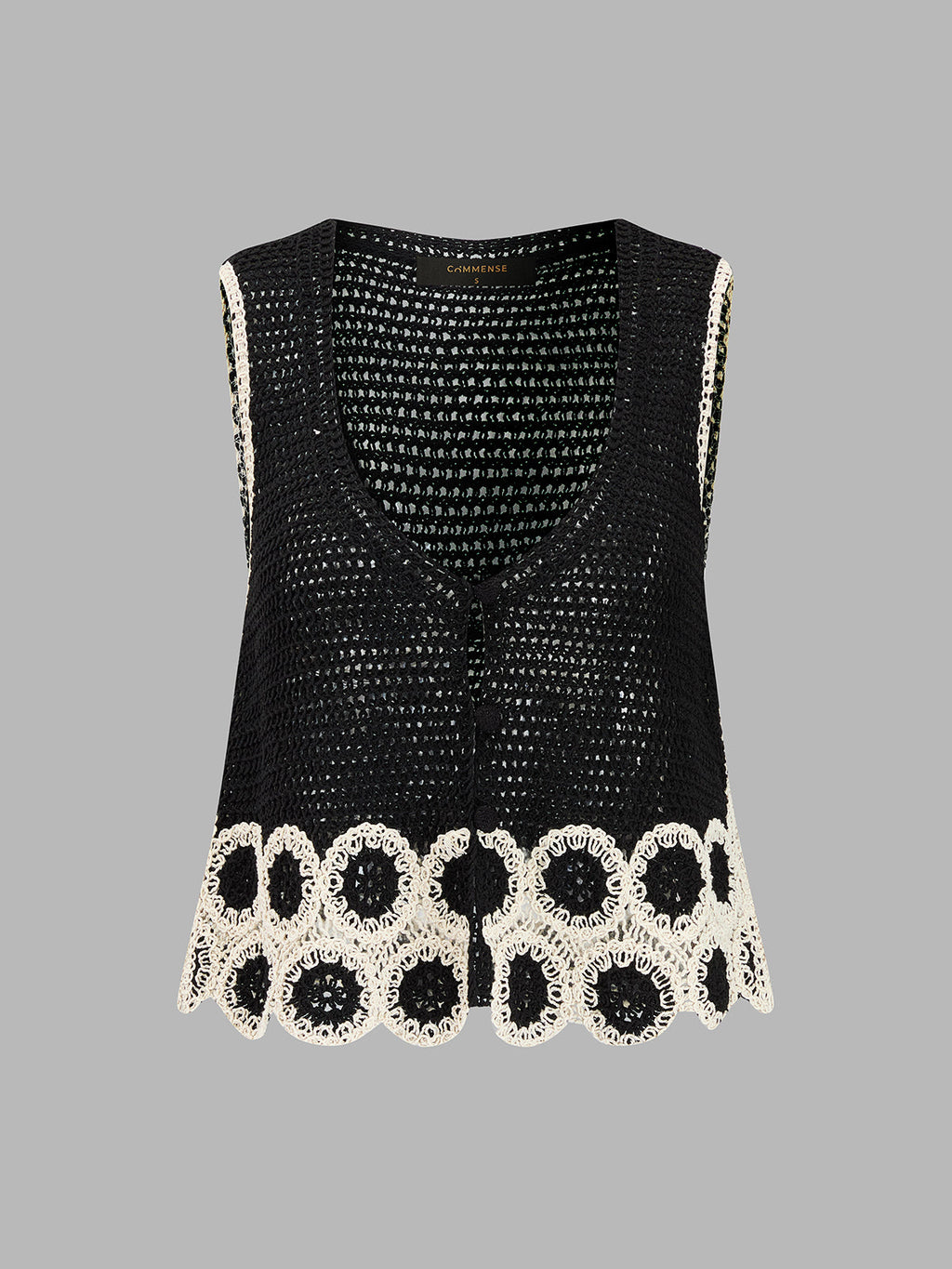 Crochet Lace Trim Sleeveless Vest & Mini Skirt Set