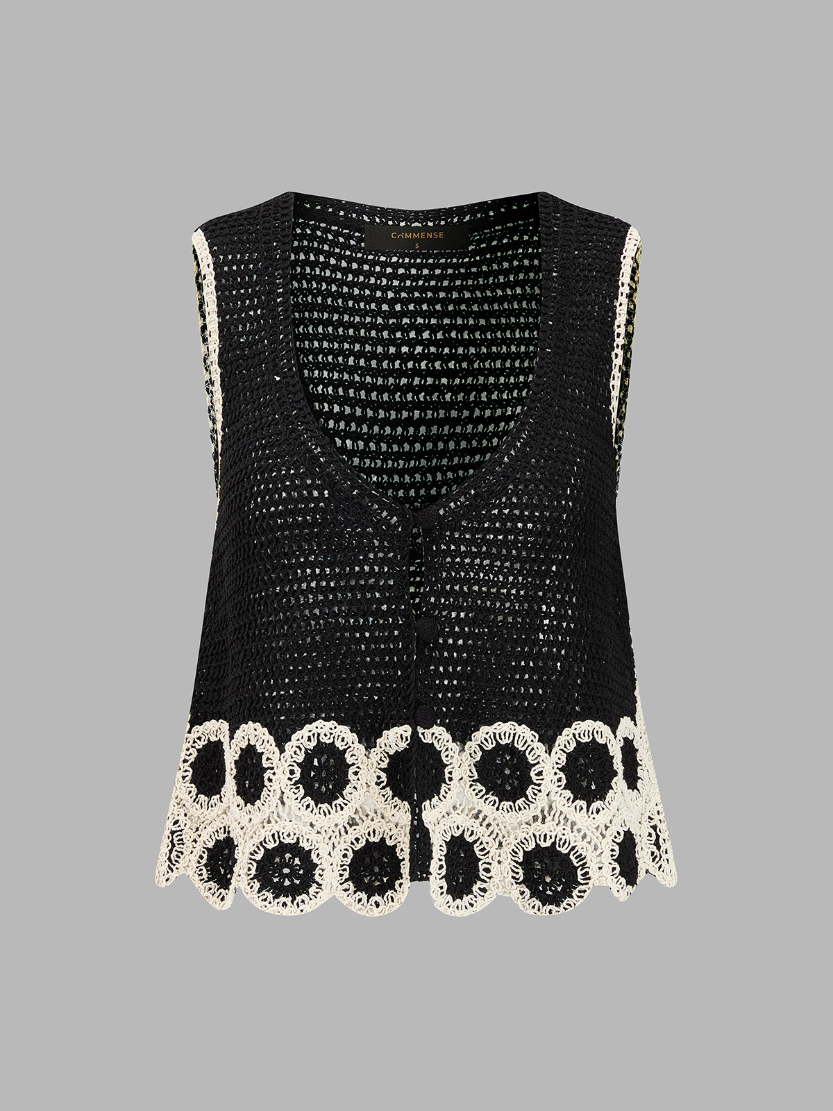 Crochet Lace Trim Sleeveless Vest & Mini Skirt Set