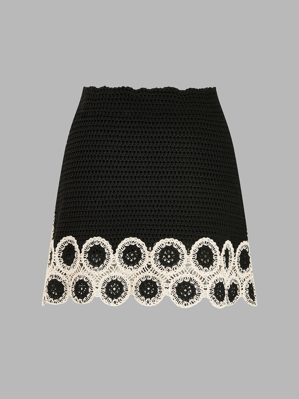 Crochet Lace Trim Sleeveless Vest & Mini Skirt Set
