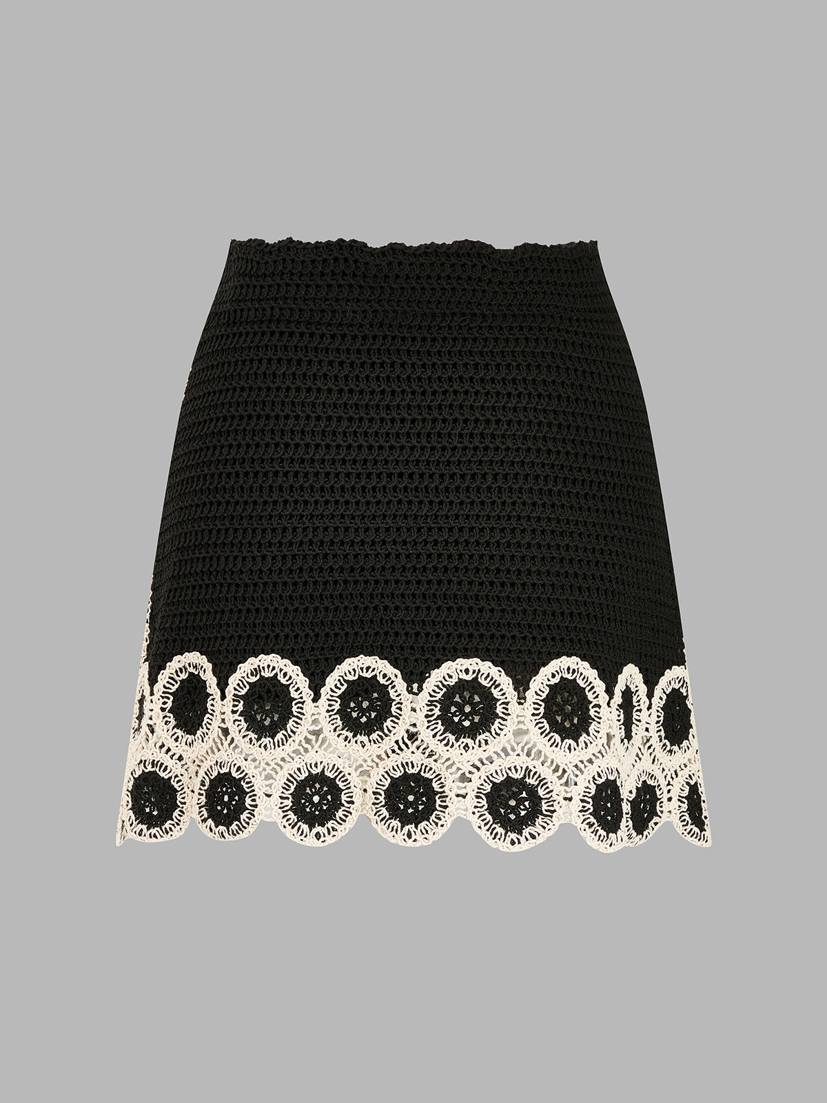 Crochet Lace Trim Sleeveless Vest & Mini Skirt Set