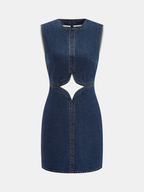 Cutout Sleeveless Denim Mini Dress