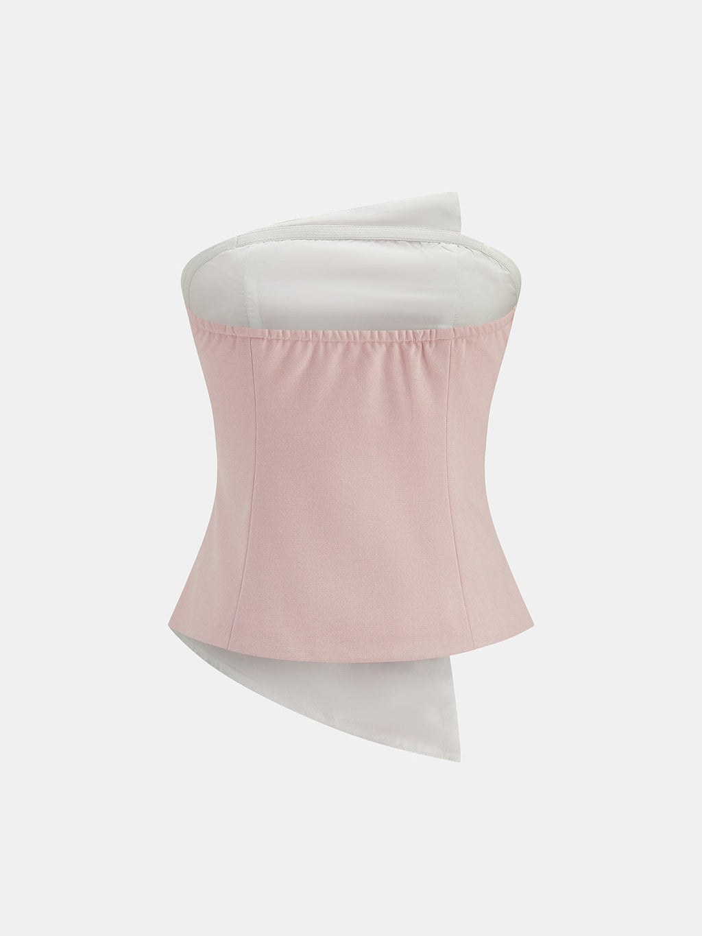 Asymmetric Ruched Strapless Top & Pants Set