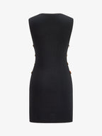 Amber Bead Cutout Sleeveless Knit Mini Dress