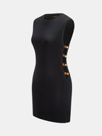 Amber Bead Cutout Sleeveless Knit Mini Dress
