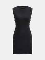 Amber Bead Cutout Sleeveless Knit Mini Dress