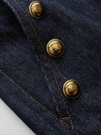 Double Row Metal Detail Denim Pants