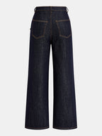 Double Row Metal Detail Denim Pants