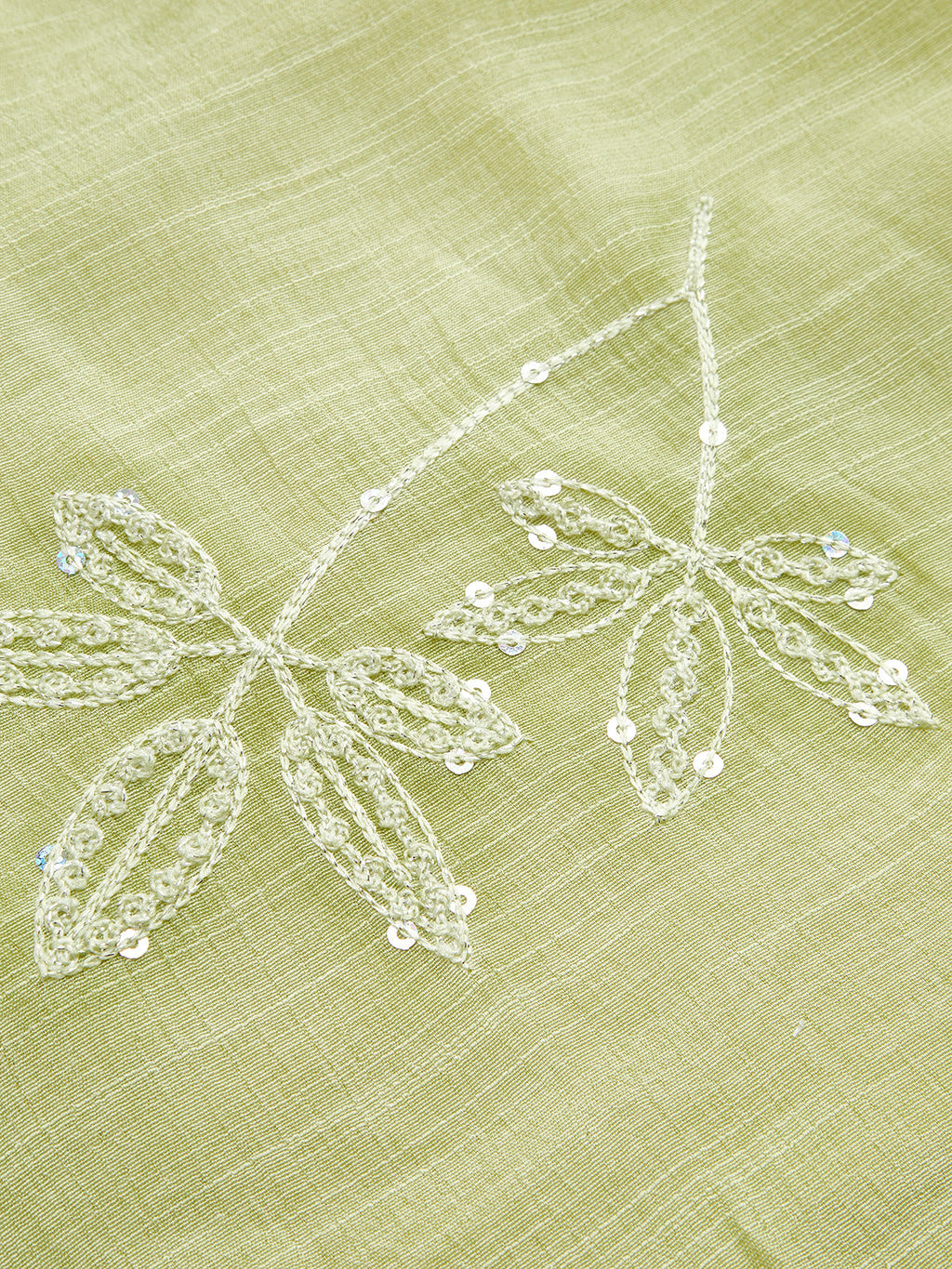 Sequin Leaf Embellished Slip Dress