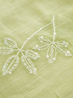 Sequin Leaf Embellished Slip Dress