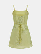 Sequin Leaf Embellished Slip Dress