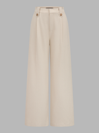 V-Neck Button Vest & Wide Leg Pants Set