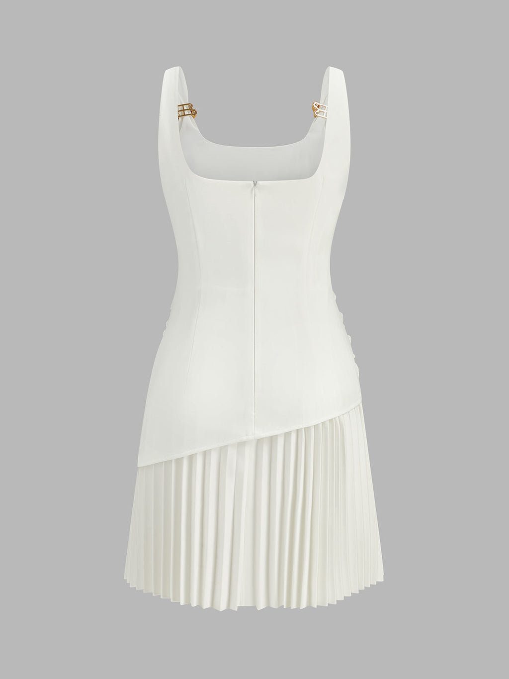 Ruched Pleated Mini Dress