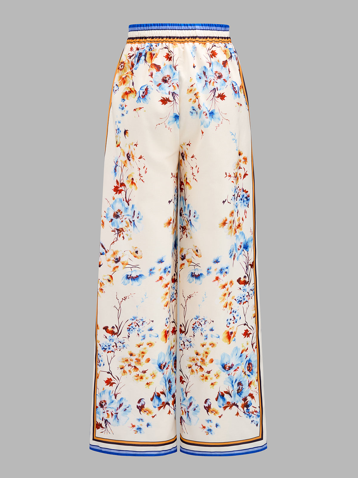 Floral Border Print Cami Top & Wide Leg Pants Set
