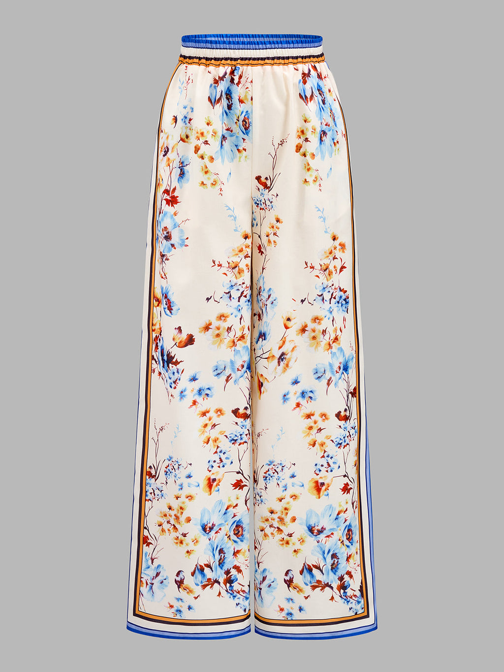 Floral Border Print Cami Top & Wide Leg Pants Set