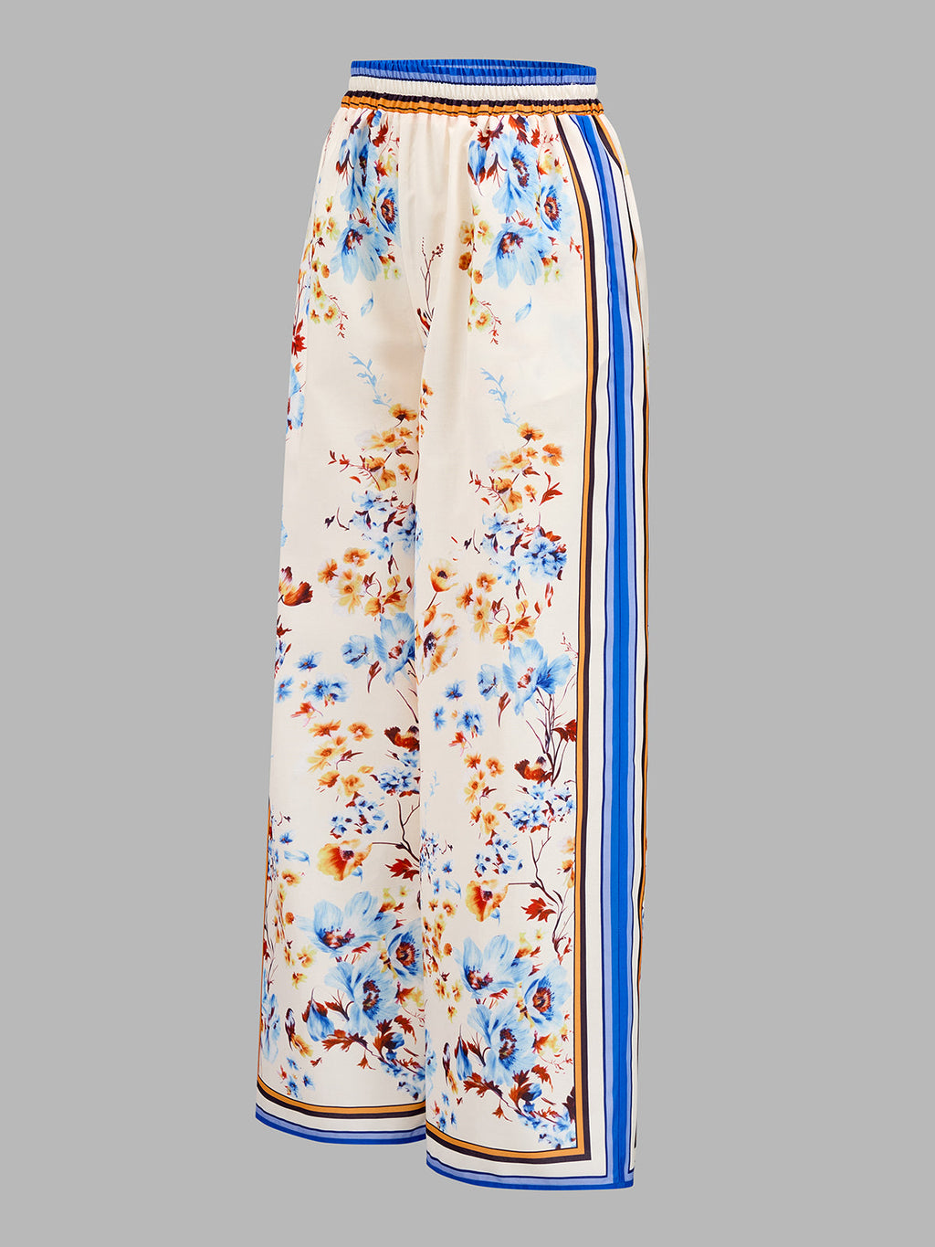Floral Border Print Cami Top & Wide Leg Pants Set
