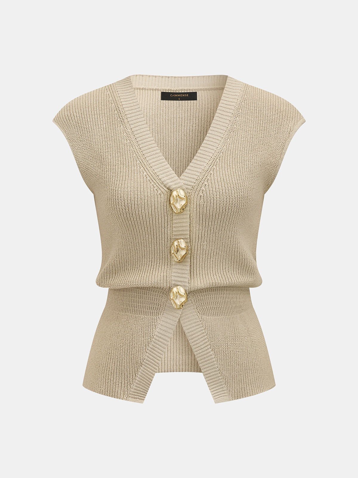 V-Neck Metal Accent Knit Vest