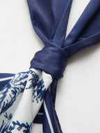 Porcelain Print Scarf Style Halter Blouse