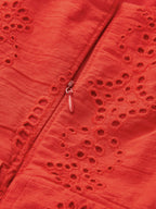 Eyelet Halter Layered Mini Dress