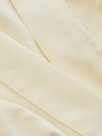 V-Neck Cinched Waist Cotton Linen Blouse