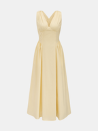 Cross Back Bow Strap Midi Dress