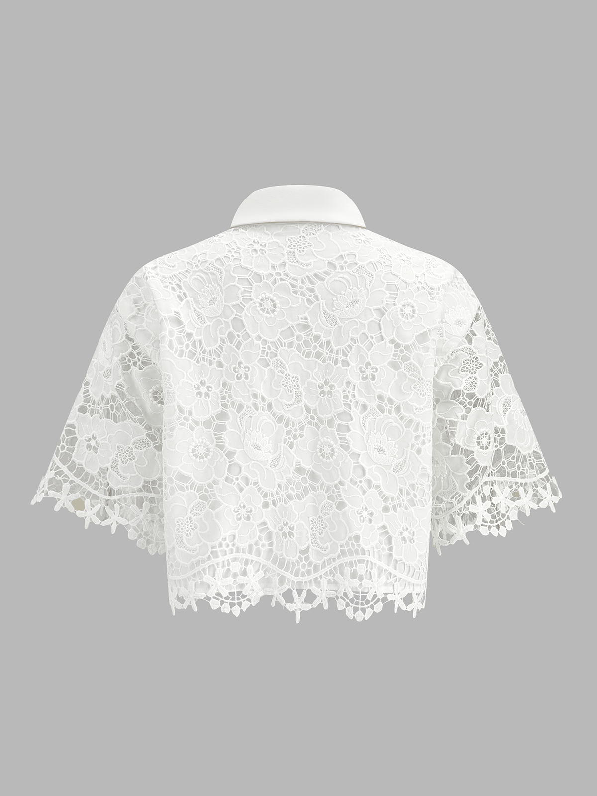Guipure Lace Short Sleeve Shirt & Shorts Set