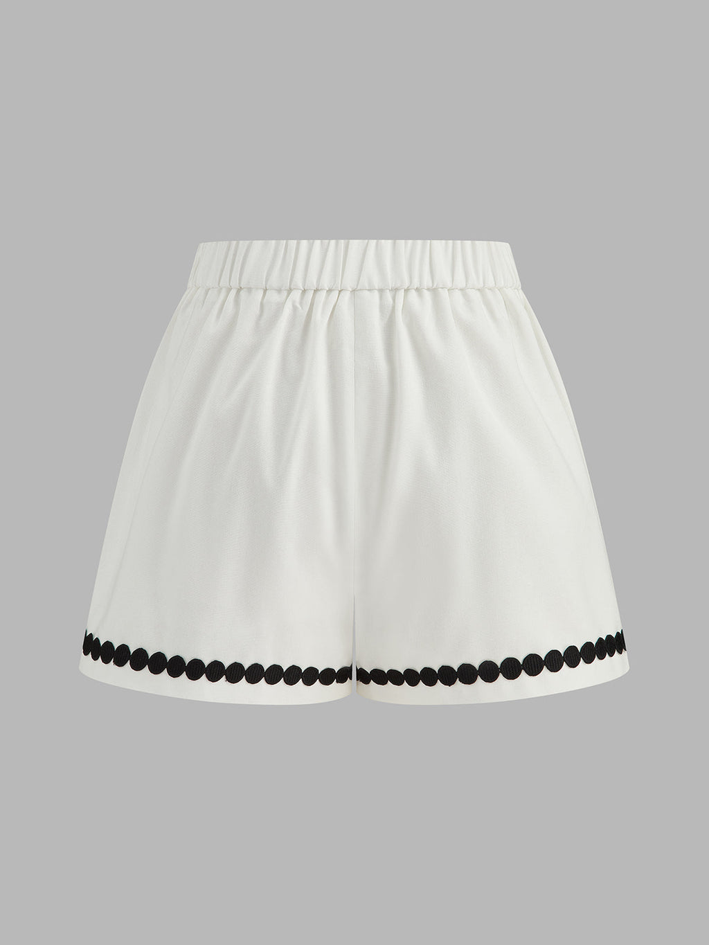 Contrast Trim Corset Shorts Set