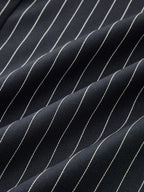 Contrast Waistband Drawstring Pinstripe Pants