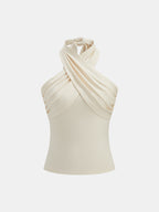 Cross Tie Halter Slim Top