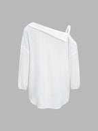 Textured Cold Shoulder Blouse