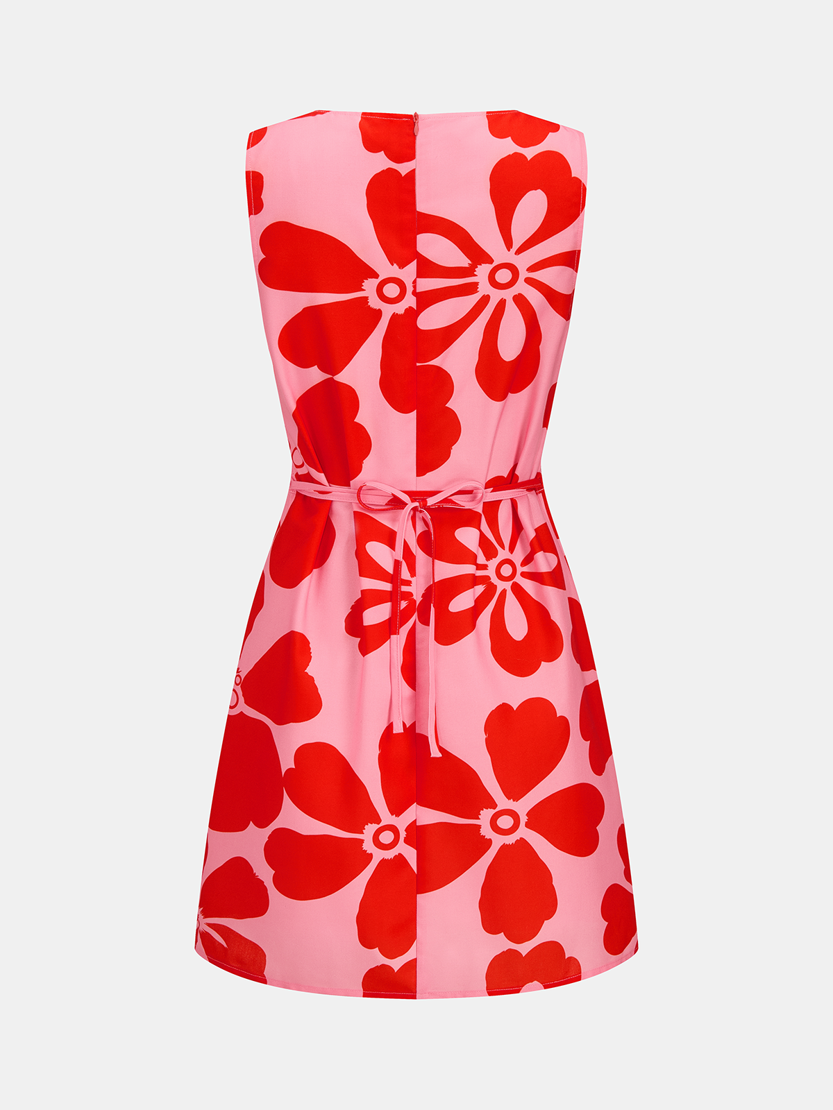 Large Floral Sleeveless Mini Dress