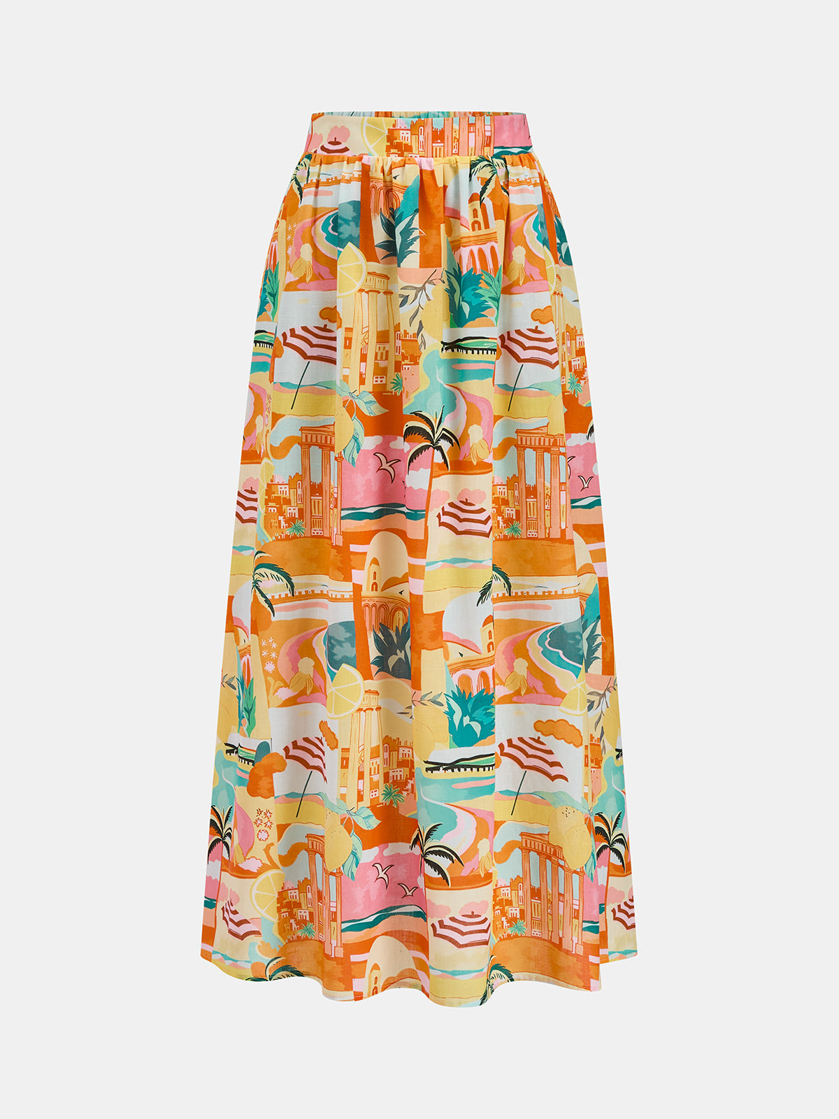 Printed Vacation Two Piece Skirt Set